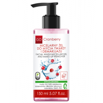 Micelarny Żel Do Mycia Twarzy i Demakijażu GoCranberry 150ml